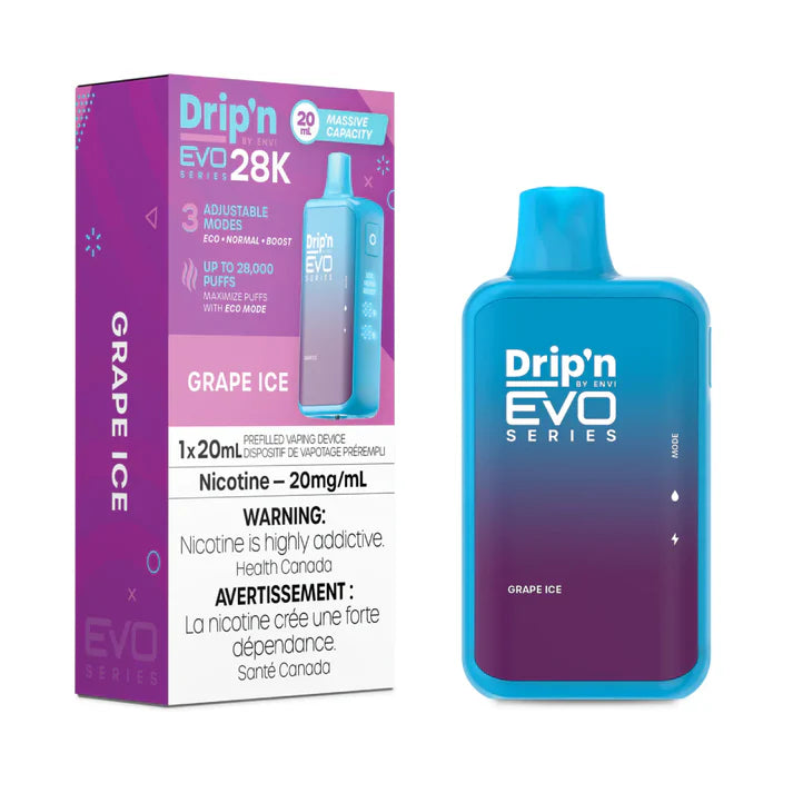 DRIP'N 28K DISPOSABLE VAPE - Grape Ice