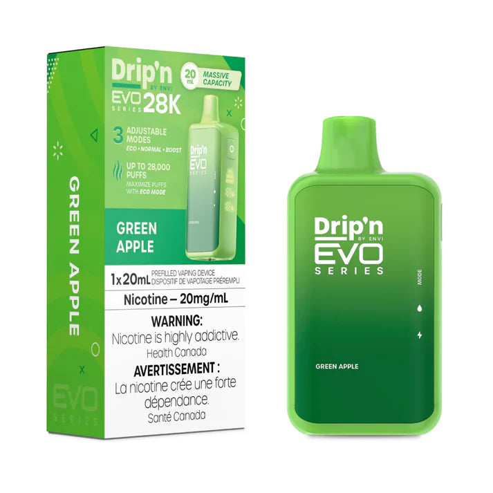 DRIP'N 28K DISPOSABLE VAPE - Green apple