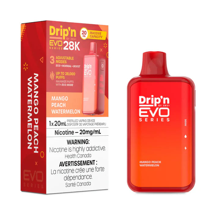 DRIP'N 28K DISPOSABLE VAPE - Mango Peach Watermelon