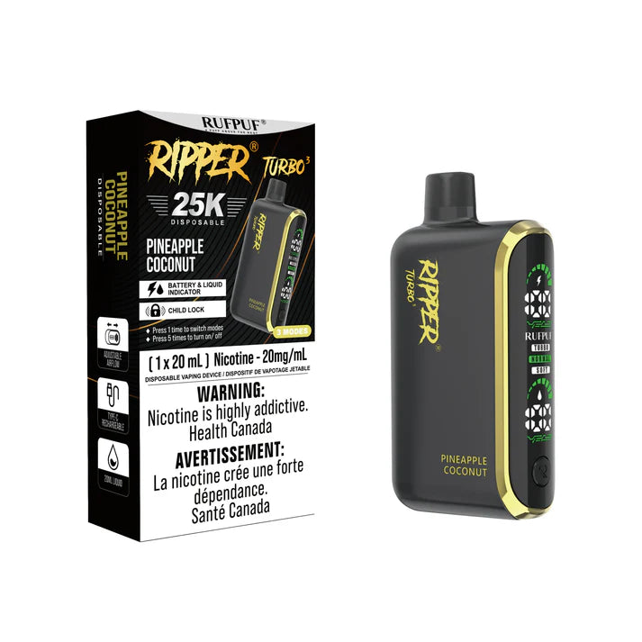 RUFPUF RIPPER TURBO 3 25K DISPOSABLE VAPE - Pineapple Coconut