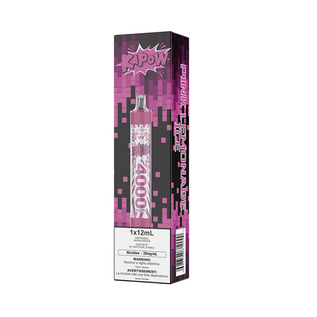 Kapow Disposible | 4000 Puffs| Pink Lemonade Ice| 20mg&50mg Canada Permier Store Kapow Disposible | 4000 Puffs| Pink Lemonade Ice| 20mg&50mg Canada Permier Store