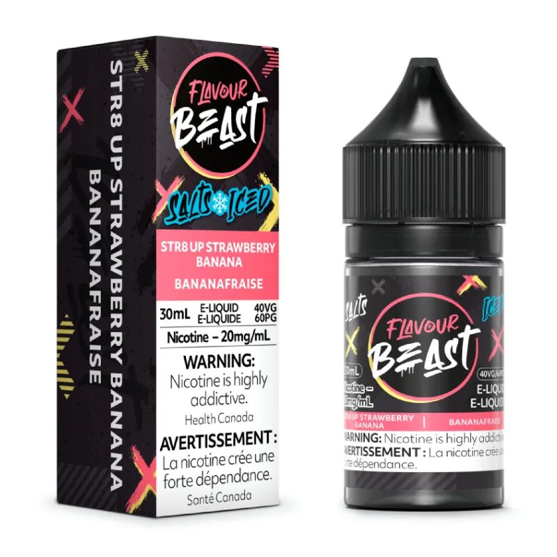 Flavour Beast Salt Juice 30ml STR8 UP Strawberry Banana Iced