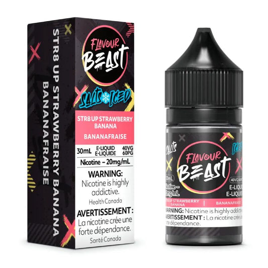 Flavour Beast Salt Juice 30ml STR8 UP Strawberry Banana Iced