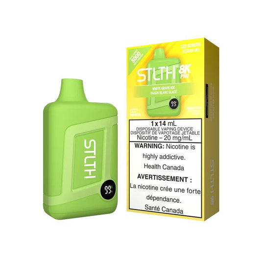 STLTH 8K Pro 8000 Puffs White Grape Iced 20mg