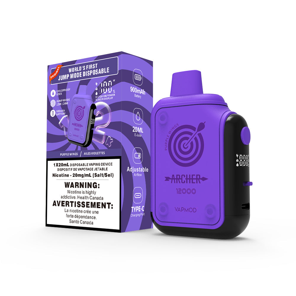 VAPMOD Archer 12000 Purple Wings 12000 Puffs 20mg