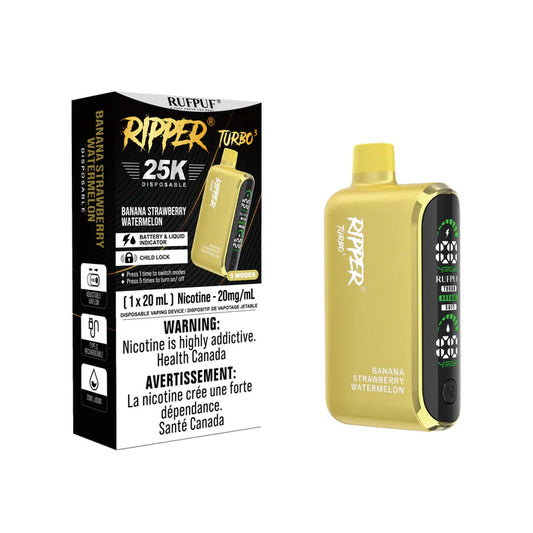 RUFPUF RIPPER TURBO 3 25K DISPOSABLE VAPE - Banana Strawberry Watermelon
